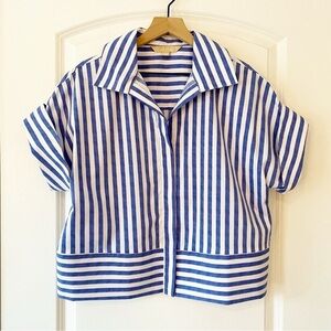 HOPE & HARLOW Striped French Cuff Button Up Shirt Sz Medium